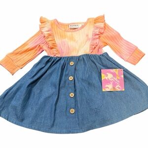 Blueberi Boulevard Pink, Orange & Blue Dress - 18M - NWT